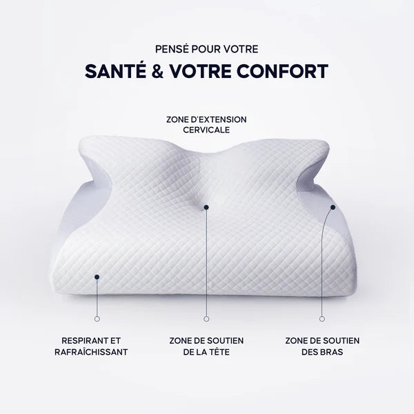 The Spanio™ pillow transforms restless nights into deep, pain-free sleep